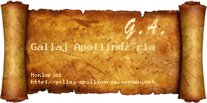 Gallaj Apollinária névjegykártya